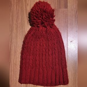 H&M Red Cable Knit Beanie OS